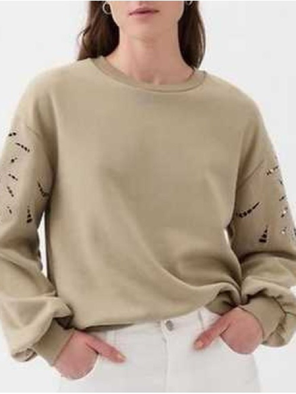 44. GAP EYELET SLEEVE SWEATSHIRT